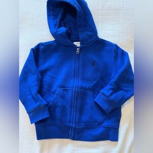 Ralph Lauren Kids Royal Blue Zip Hoodie with Pony